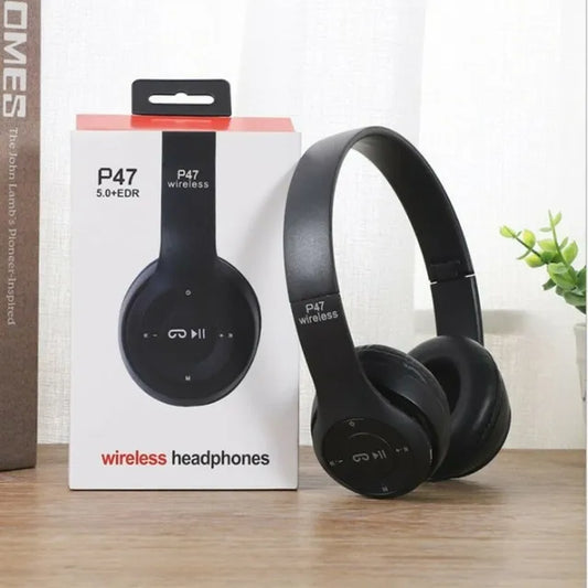 P47 Wireless Bluetooth Headphones 5.0 + EDR – Foldable Stereo Headset