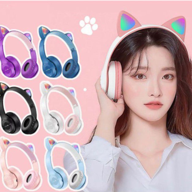 P47M Cat Ear Wireless Headphone