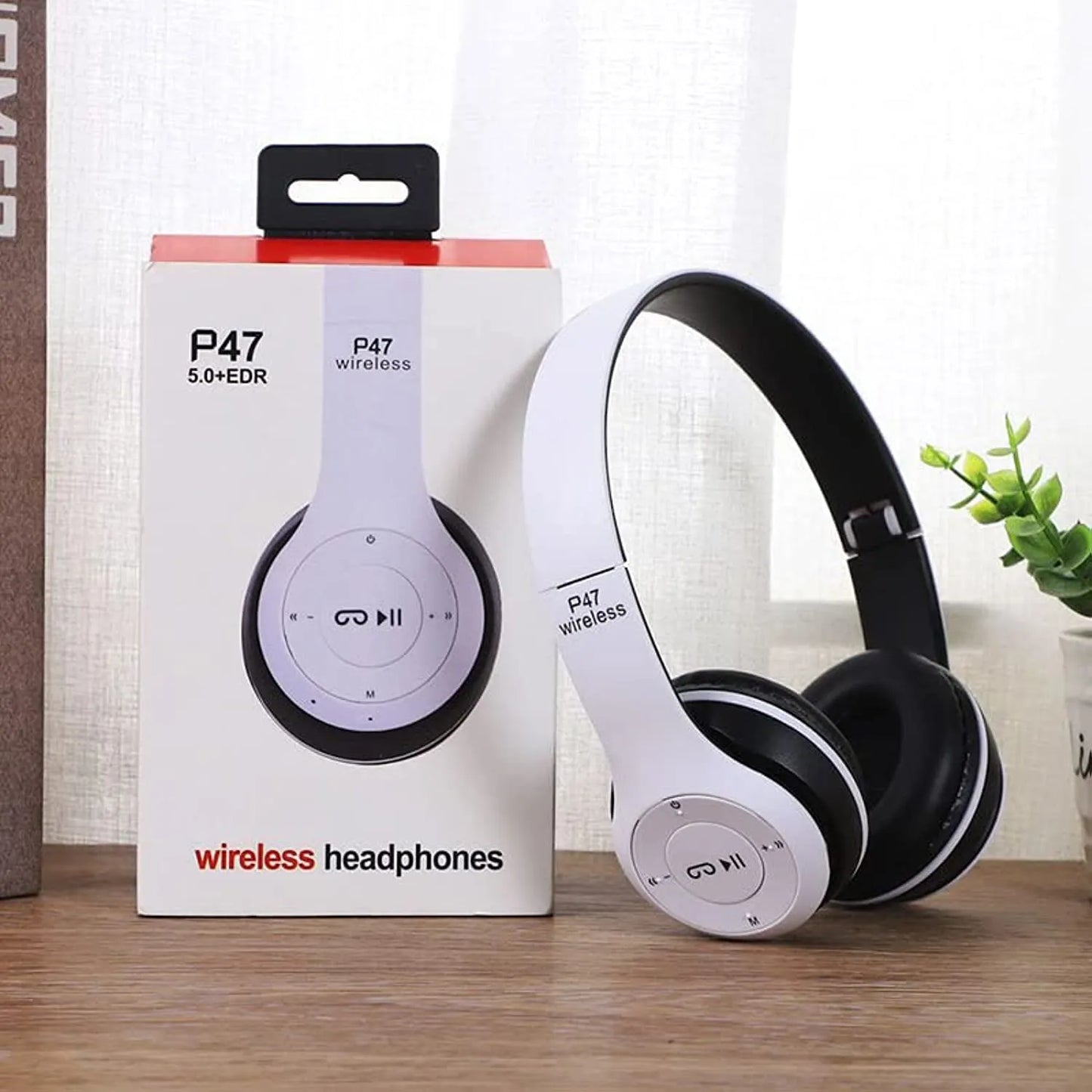 P47 Wireless Bluetooth Headphones 5.0 + EDR – Foldable Stereo Headset