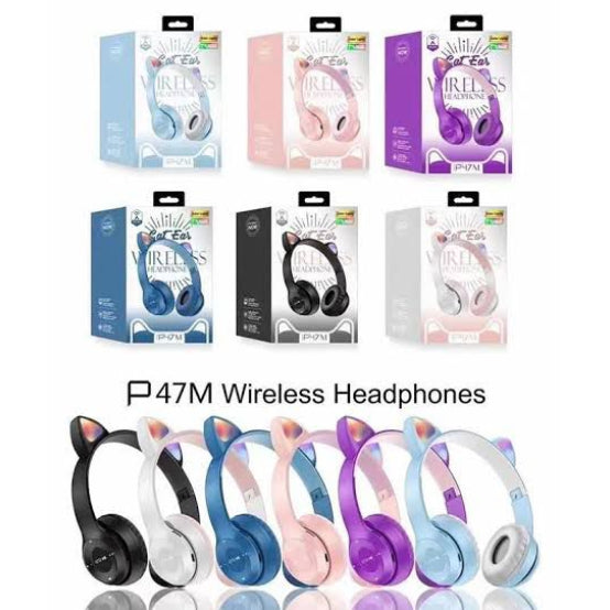 P47M Cat Ear Wireless Headphone