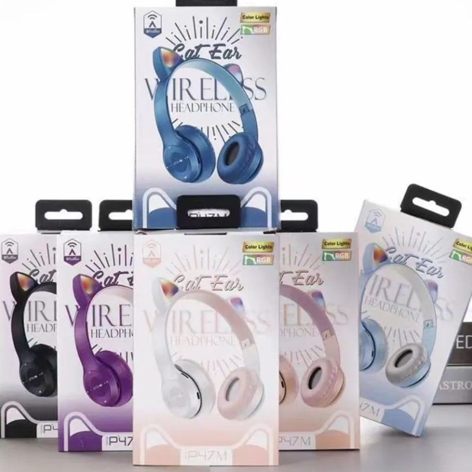 P47M Cat Ear Wireless Headphone