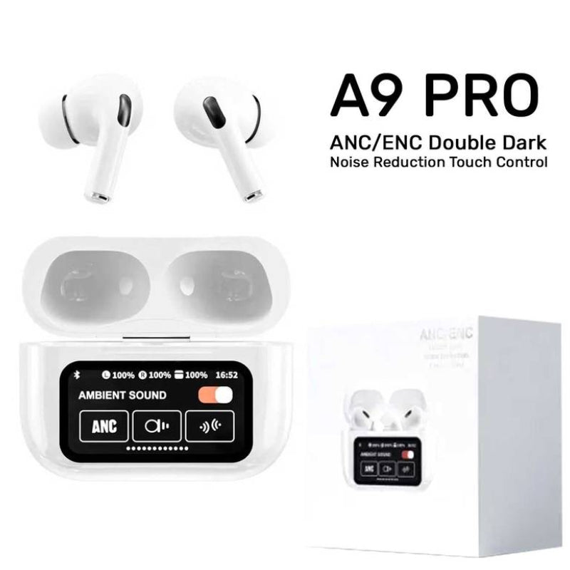 A9 Pro Wireless Earbuds – ANC/ENC Smart Touch Display Earbuds